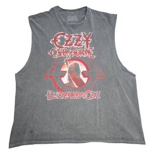 Faded Distressed Ozzy Osbourne Blizzard Of Ozz Sleeveless Oversized Large MODERN